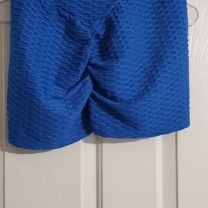 Textured Blue Shorts